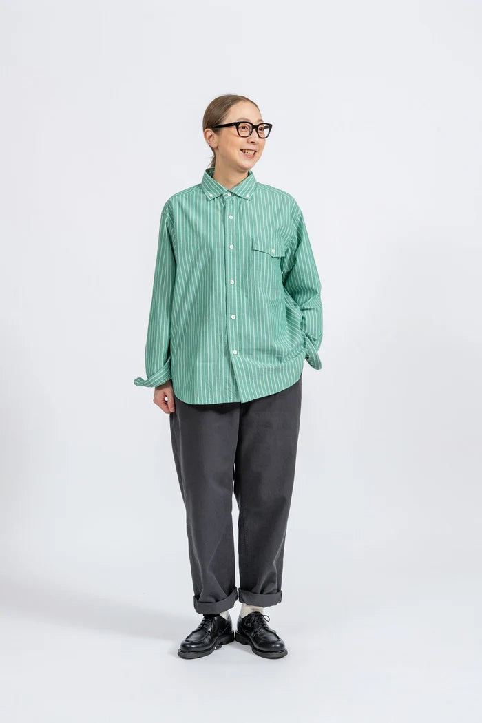 JAMES &amp; CO. STANDARD SHIRT Pujol Relax -Stripe- GRN