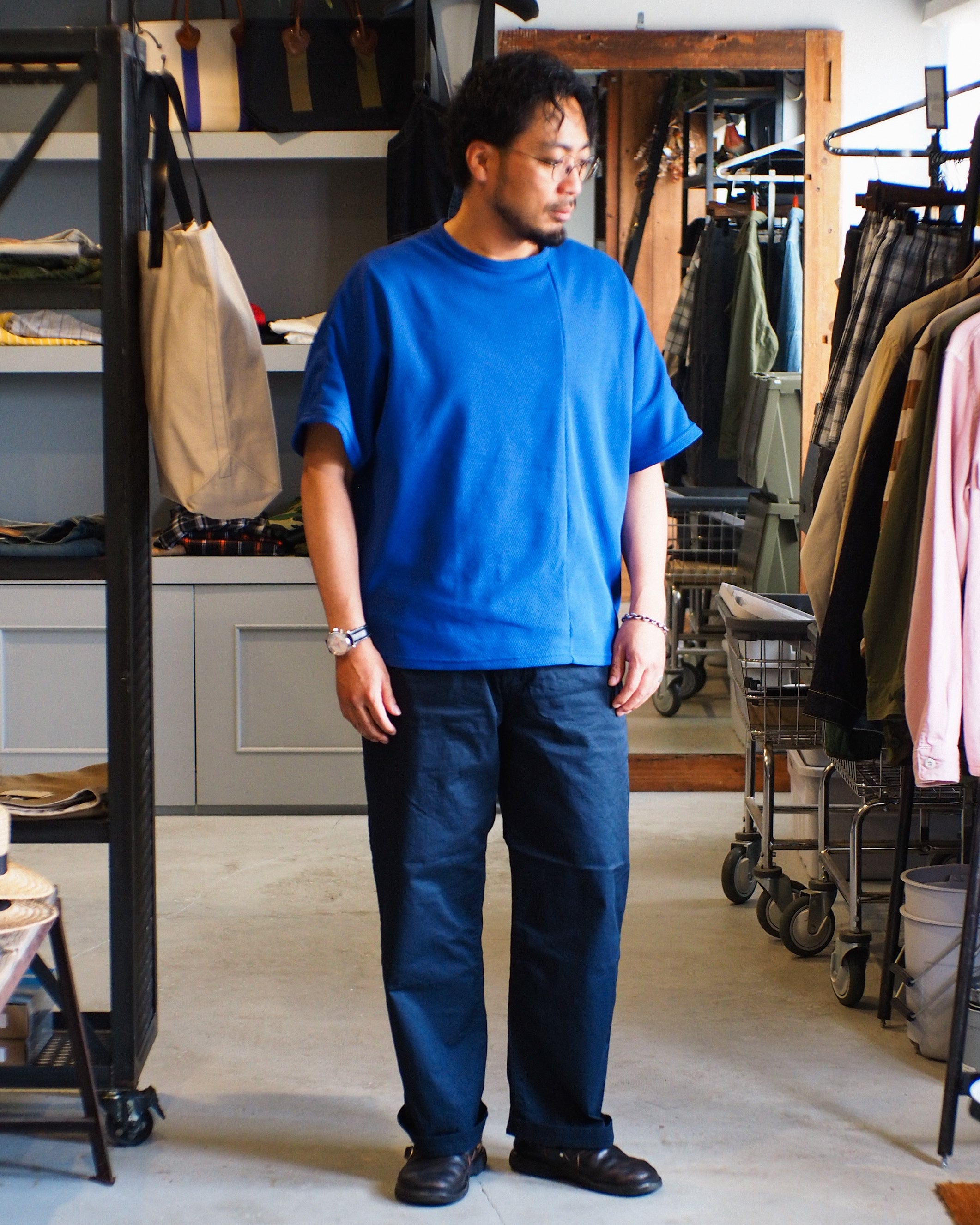 FOB FACTORY F0549 Stretch Twill Easy Pants Navy｜ストレッチツイル