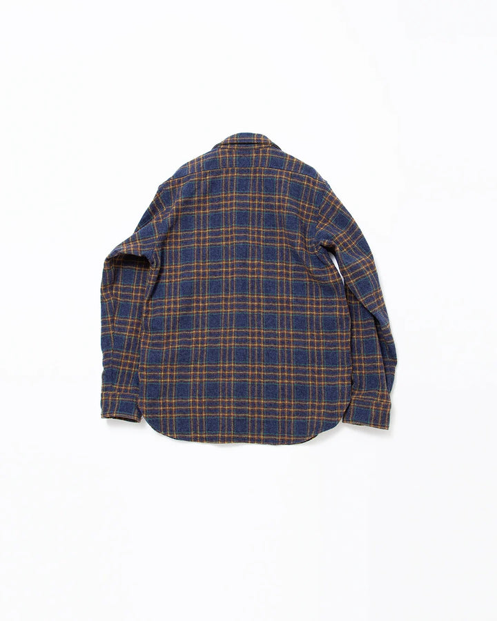 CORONA コロナ CS001 NAVY 1POCKET SHIRT / Navy × Green