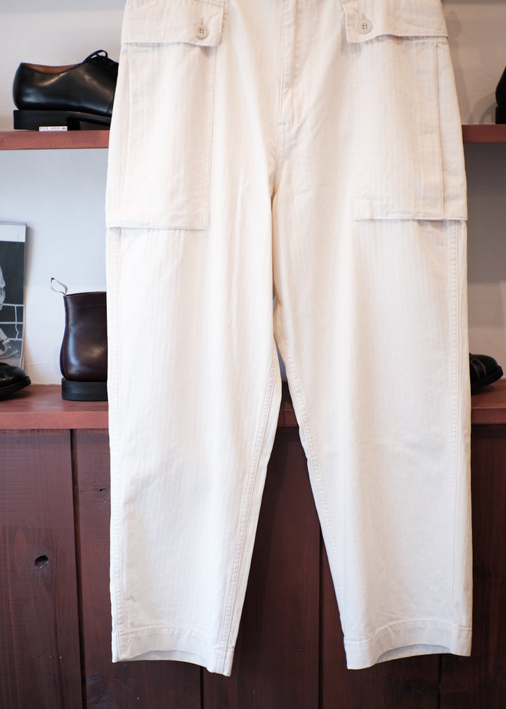 【PATHLOW】H.UNIT エイチユニット HBT military trousers (Used wash) Kinari