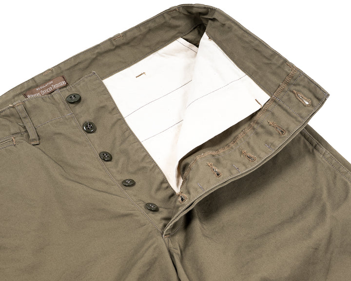 WORKERS ワーカーズ Officer Trousers, Regular Fit, 8 oz Hunter Green Chino