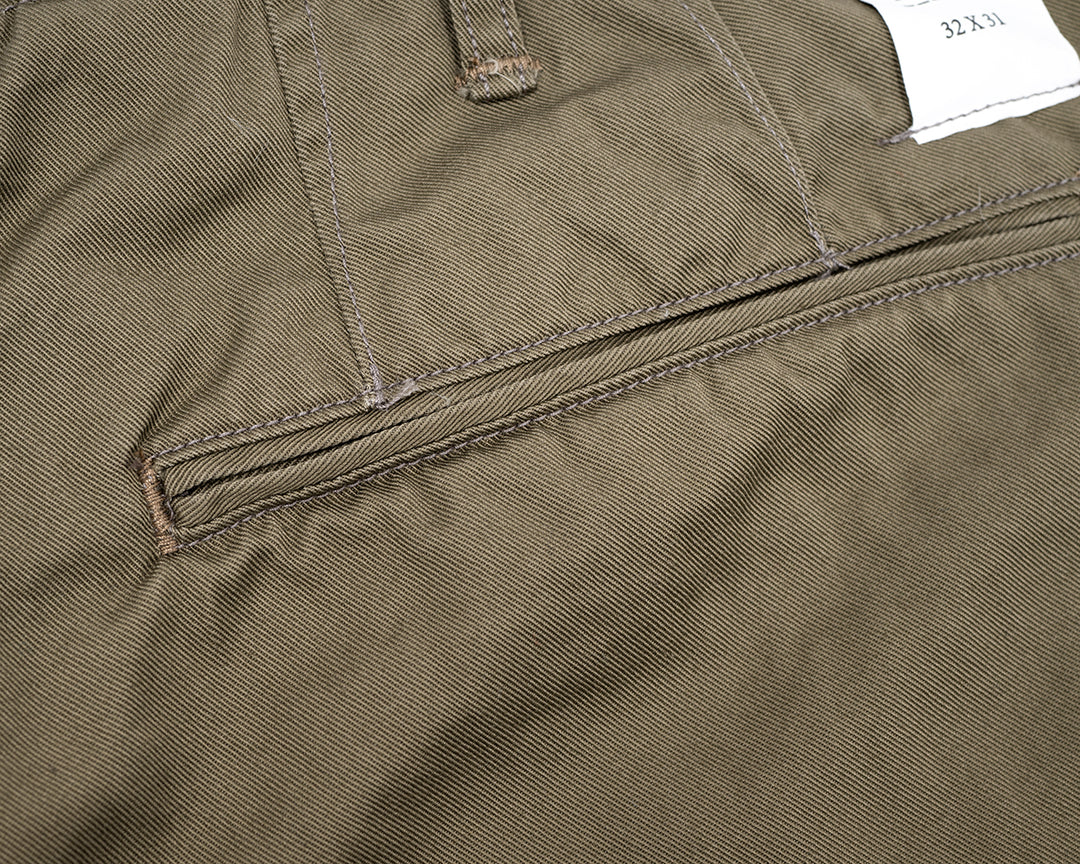 WORKERS ワーカーズ Officer Trousers, Regular Fit, 8 oz Hunter Green Chino