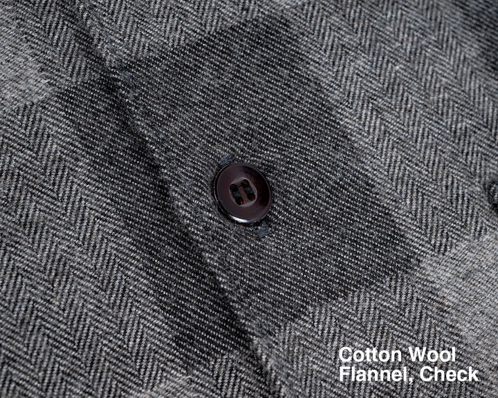 WORKERS ワーカーズ Open Collar Shirt, Cotton Wool Flannel, Check
