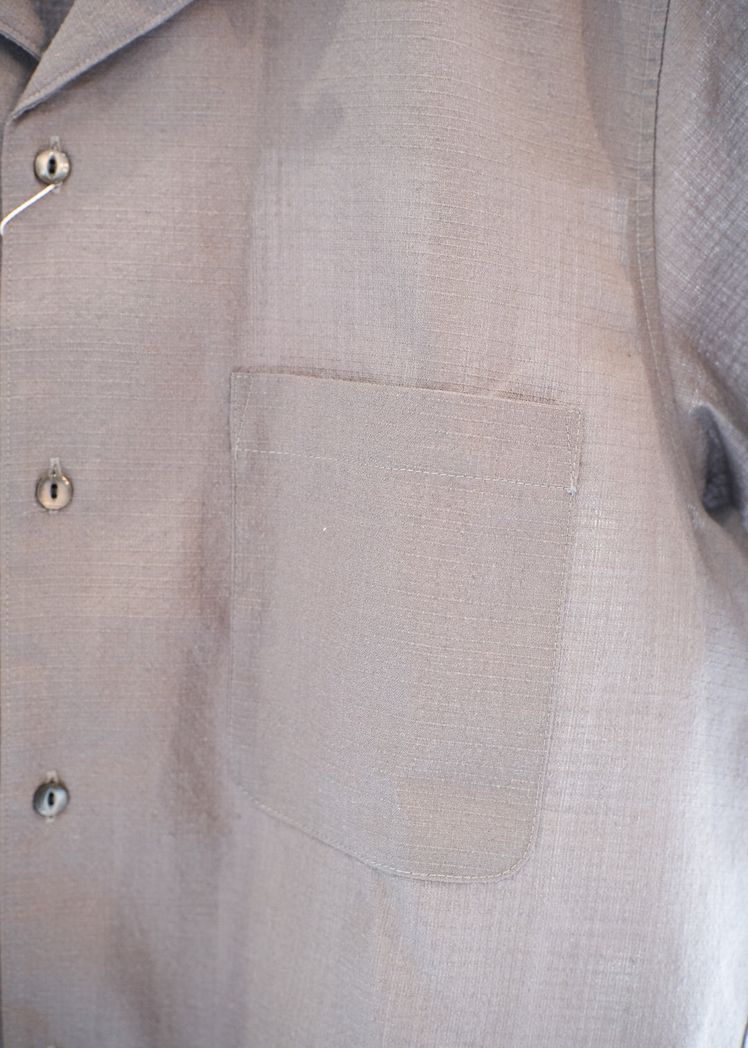 【PATHLOW】MANUAL ALPHABET RICH BUTCHER S/S OPEN COLLAR SHIRTS GREY