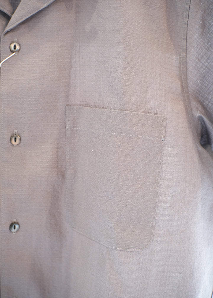 【PATHLOW】MANUAL ALPHABET RICH BUTCHER S/S OPEN COLLAR SHIRTS GREY