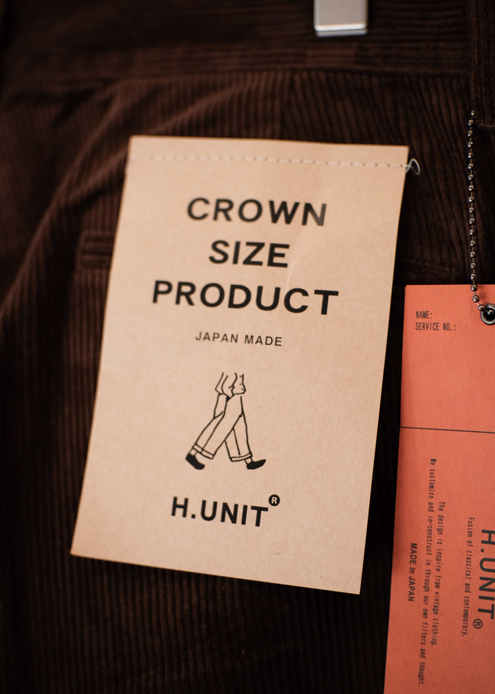 【PATHLOW】H.UNIT エイチ ユニット Corduroy crown size trousers BROWN