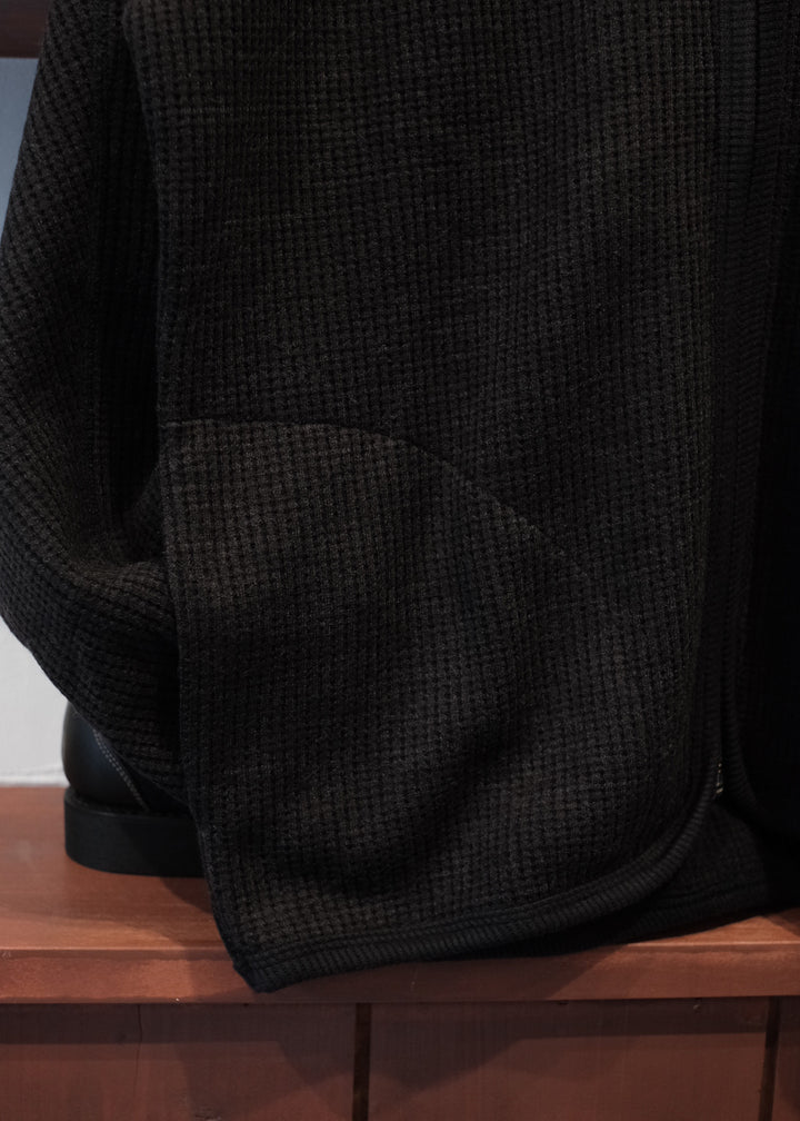 【PATHLOW】Unison Special ユニゾンスペシャル WOOL WAFFLE ZIP CARDIGAN BLACK
