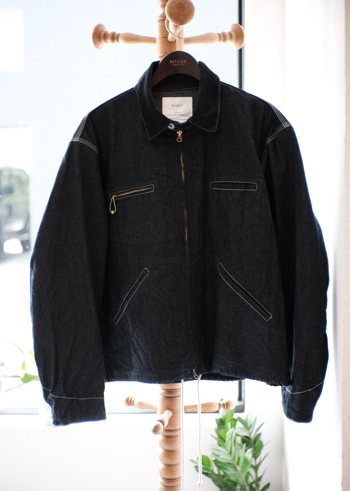 ◼️H.UNIT エイチユニット ワークデニムジャケット 美品◼️ PATHLOW】H.UNIT エイチ ユニット DENIM ZIP WORK JACKET ONE WASH
