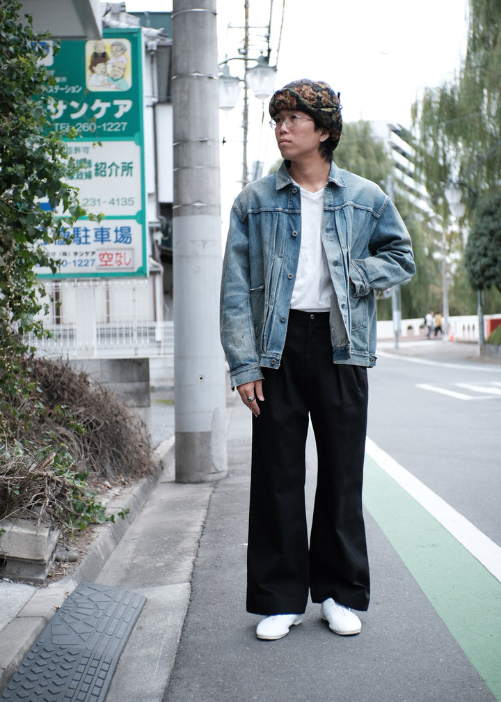 【PATHLOW】PERS PROJECTS パースプロジェクト JENS 2TUCK WIDE TROUSERS BLACK