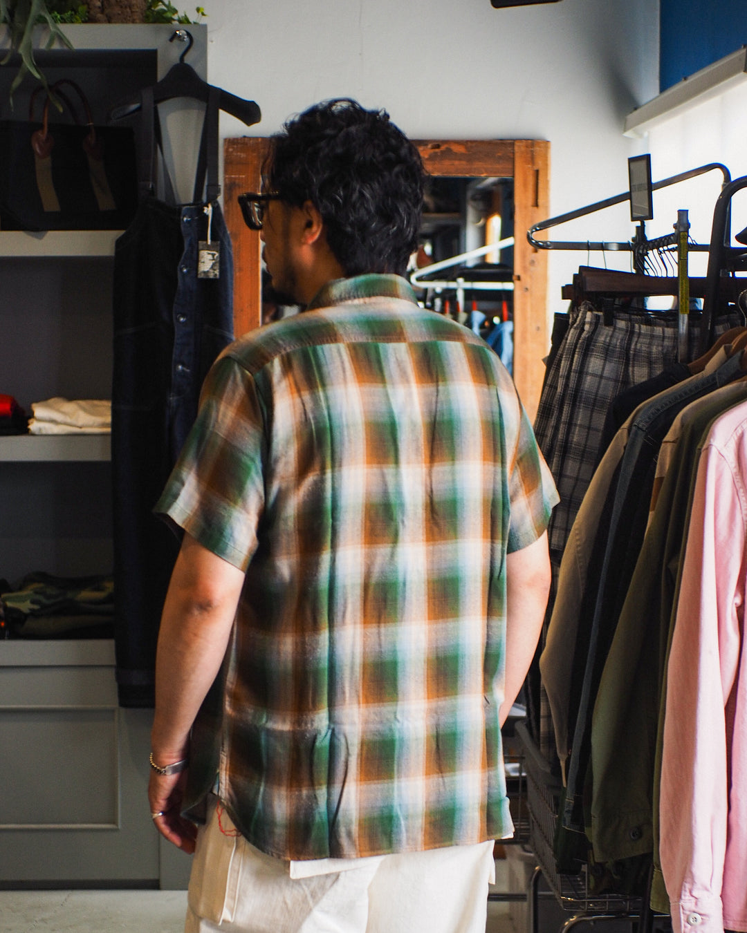 SUGAR CANE SC39726 RAYON TWILL CHECK WORK SHIRT Green
