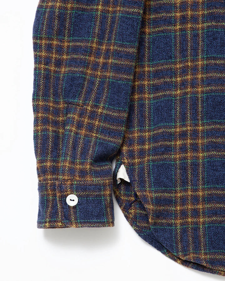 CORONA コロナ CS001 NAVY 1POCKET SHIRT / Navy × Green