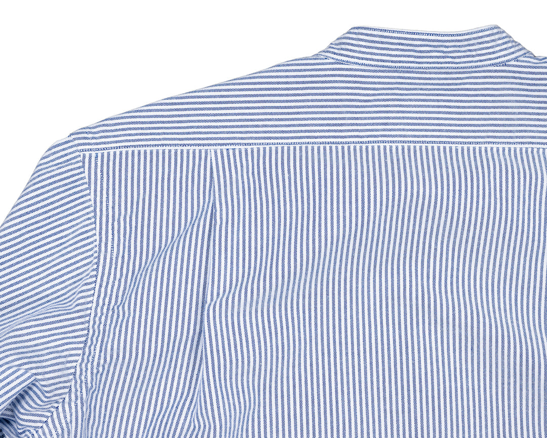 WORKERS ワーカーズ Band Collar Shirt, Supima OX, Stripe