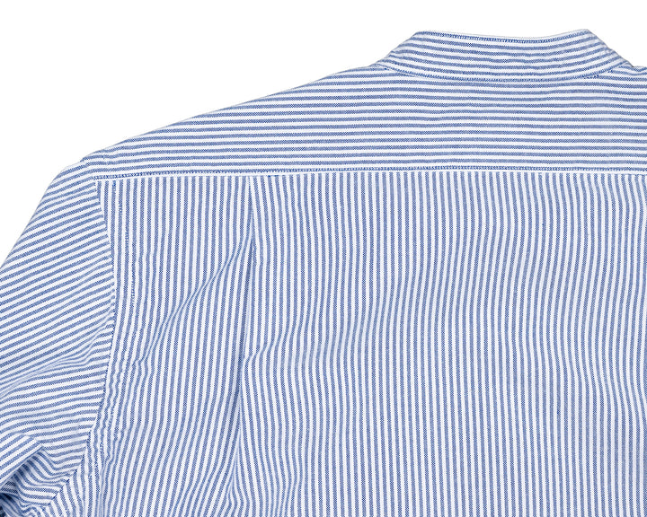 WORKERS ワーカーズ Band Collar Shirt, Supima OX, Stripe