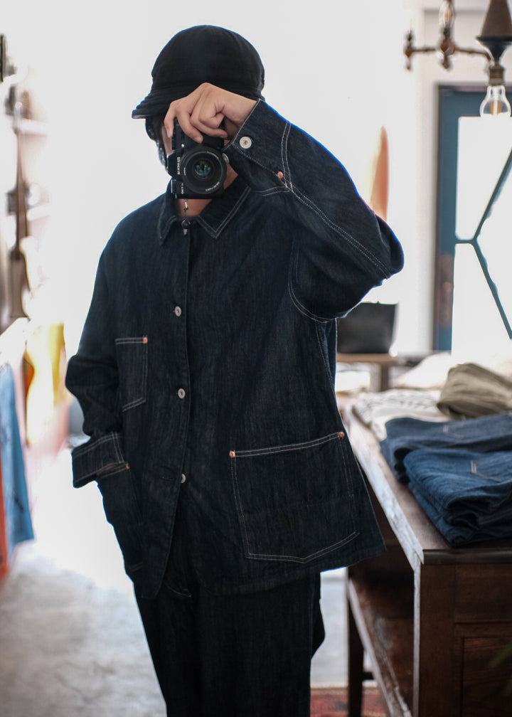 【PATHLOW】H.UNIT Denim coveralls (One wash)