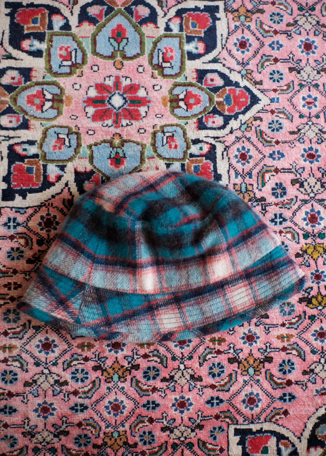 【PATHLOW】cableami Wool Shaggy Check BUCKET HAT