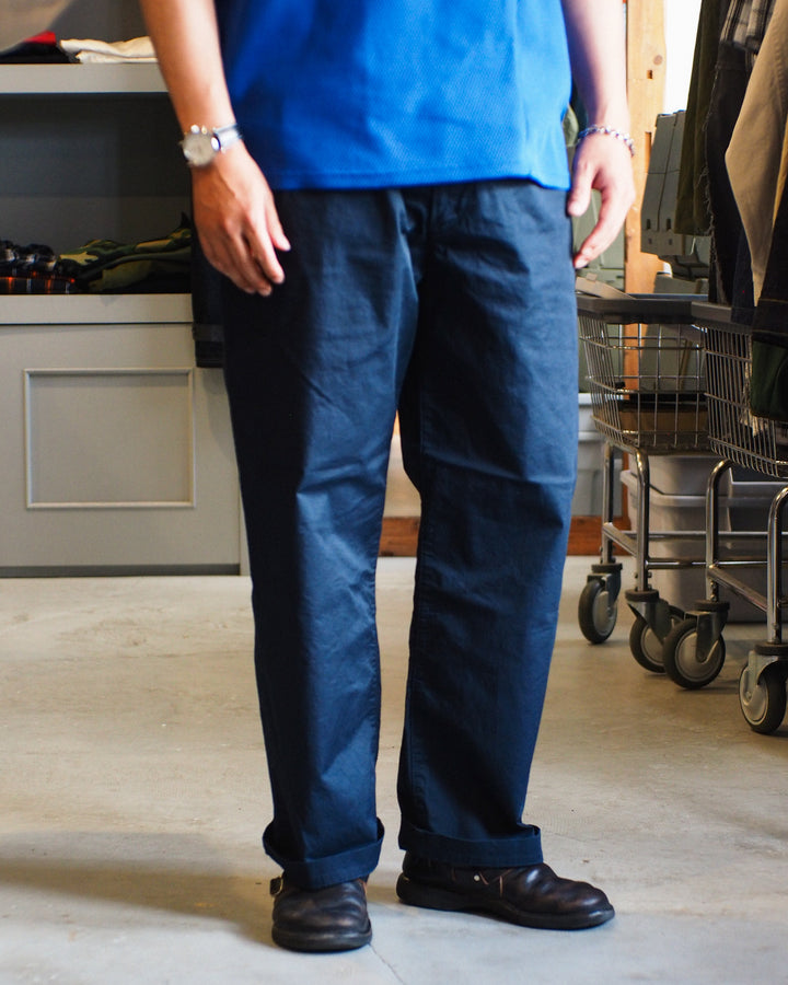 FOB factory F0549 Stretch Twill Easy Pants Navy