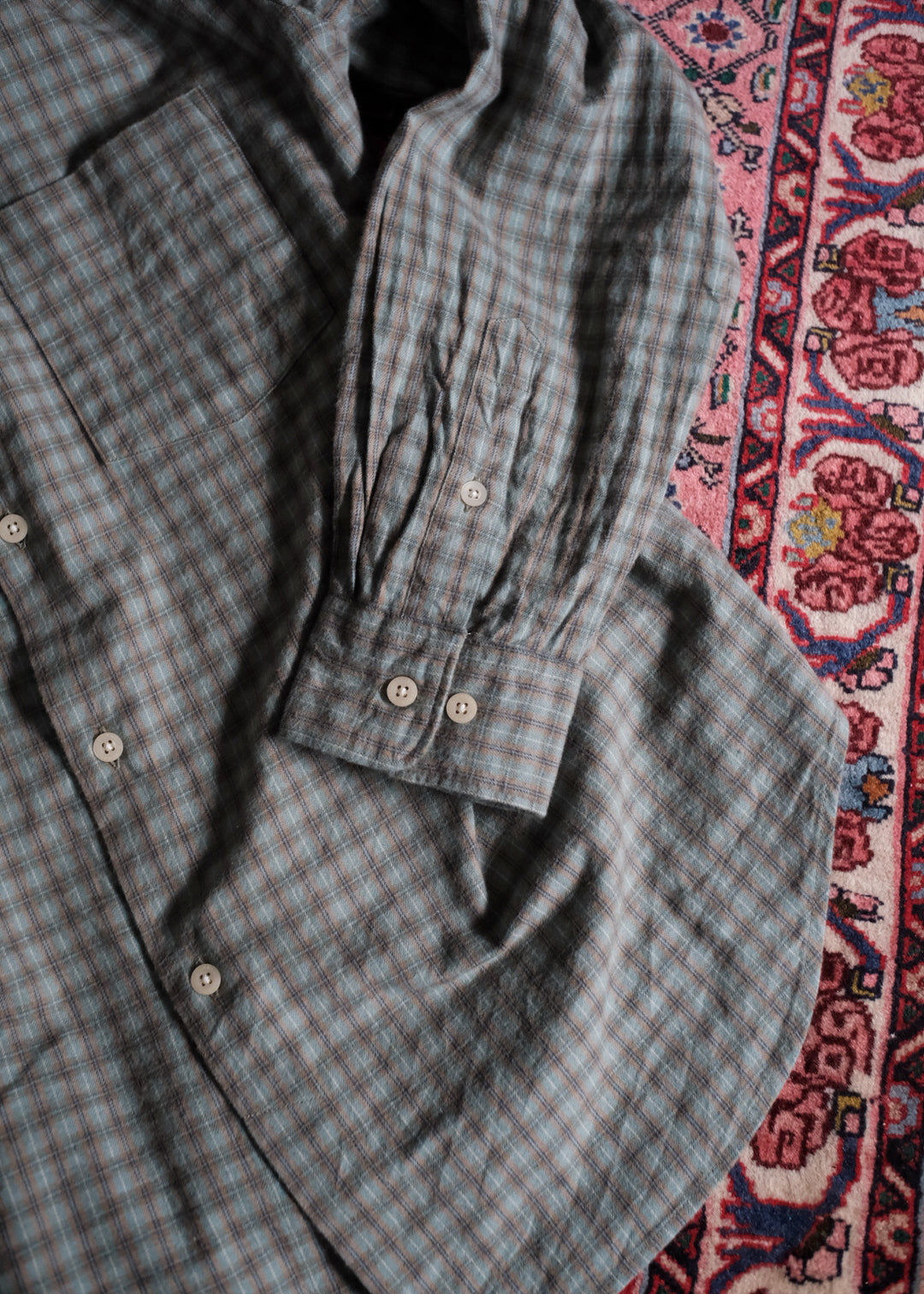 【PATHLOW】MANUAL ALPHABET BRUSHED TWILL CHECK LOOSE FIT R/C SHIRTS