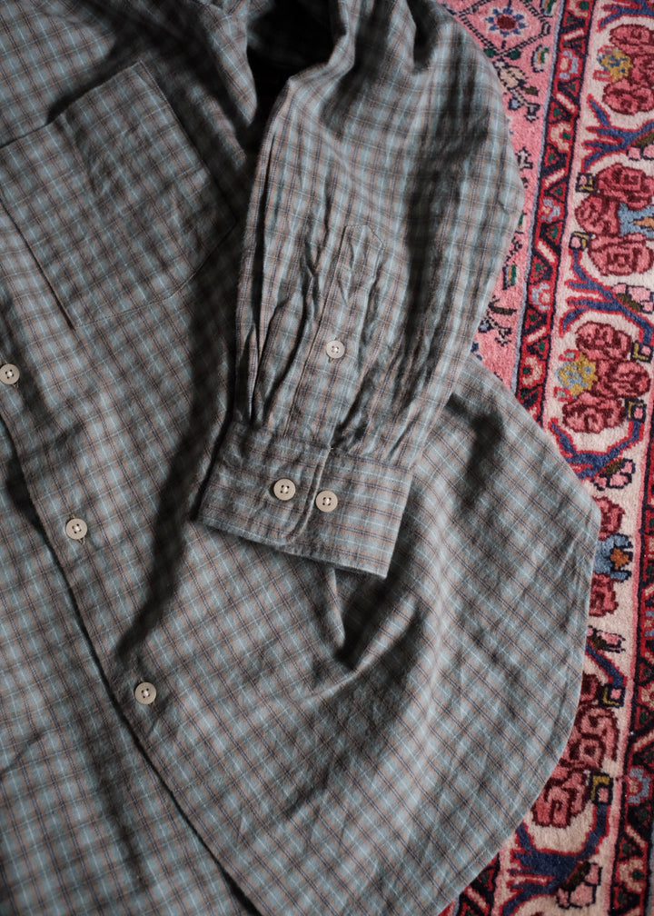 【PATHLOW】MANUAL ALPHABET BRUSHED TWILL CHECK LOOSE FIT R/C SHIRTS