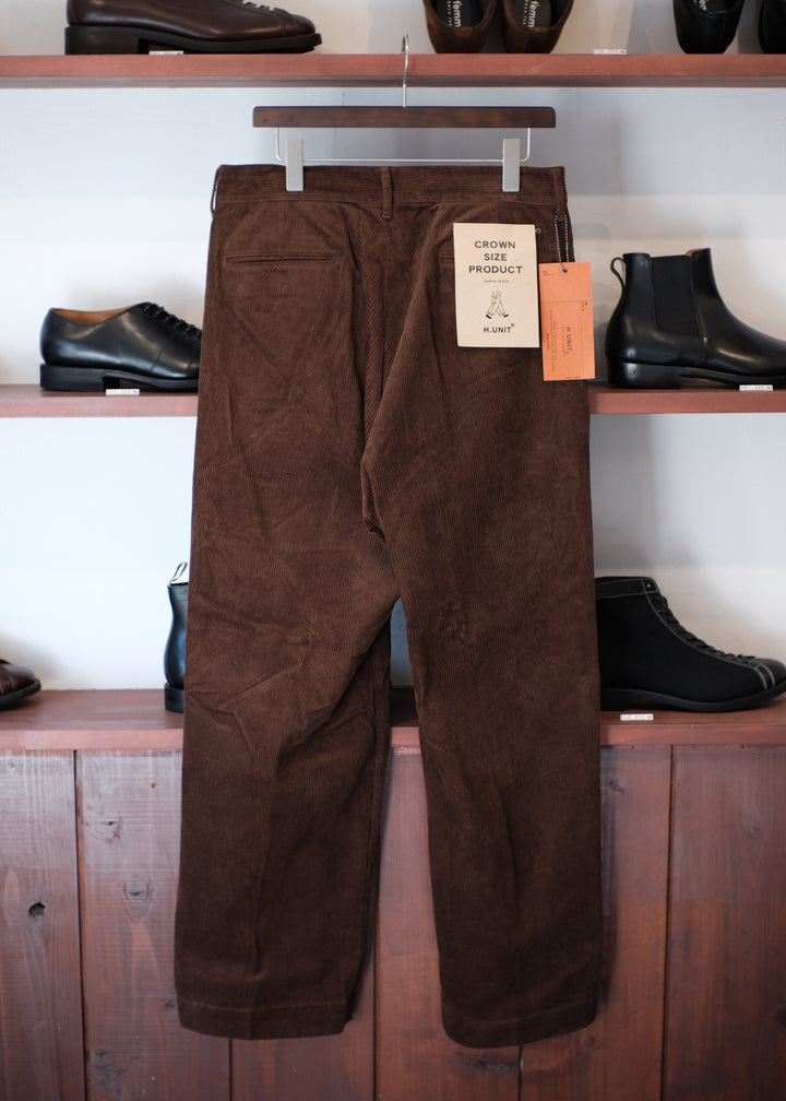 【PATHLOW】H.UNIT エイチ ユニット Corduroy crown size trousers BROWN