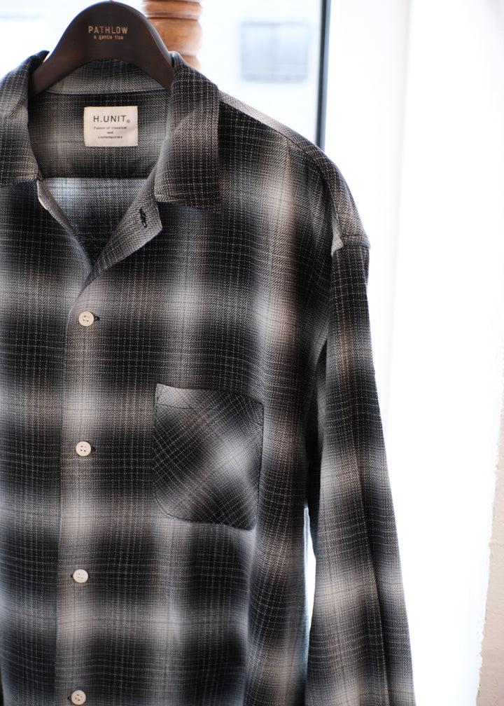 【PATHLOW】H.UNIT エイチ ユニット Indigo check shirt BLACK
