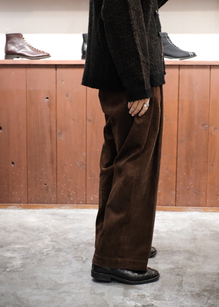 【PATHLOW】H.UNIT エイチ ユニット Corduroy crown size trousers BROWN