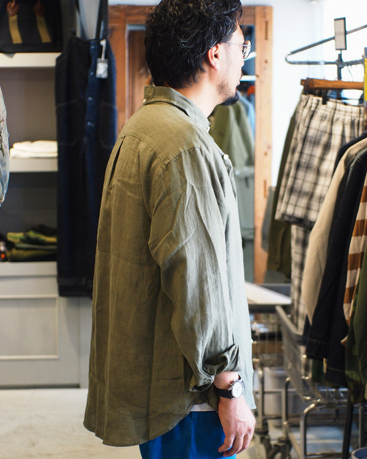 JAMES &amp; CO. STANDARD SHIRT Pujol Relax -LINEN- Khaki