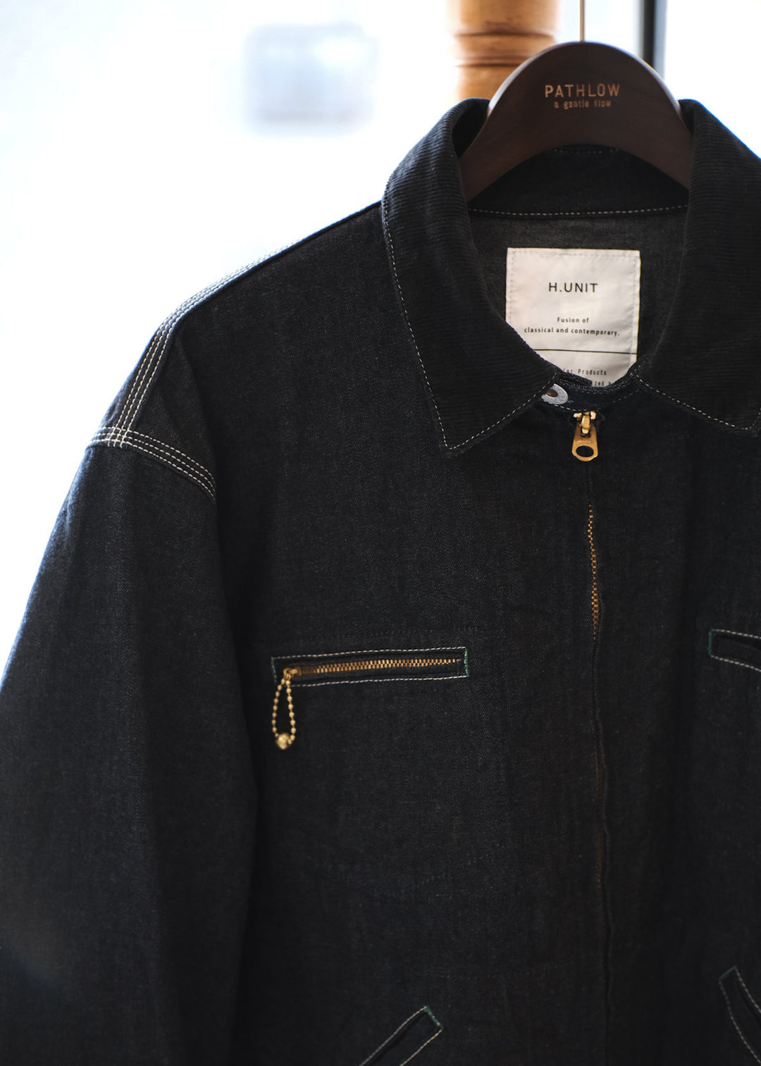 【PATHLOW】H.UNIT エイチ ユニット DENIM ZIP WORK JACKET ONE WASH