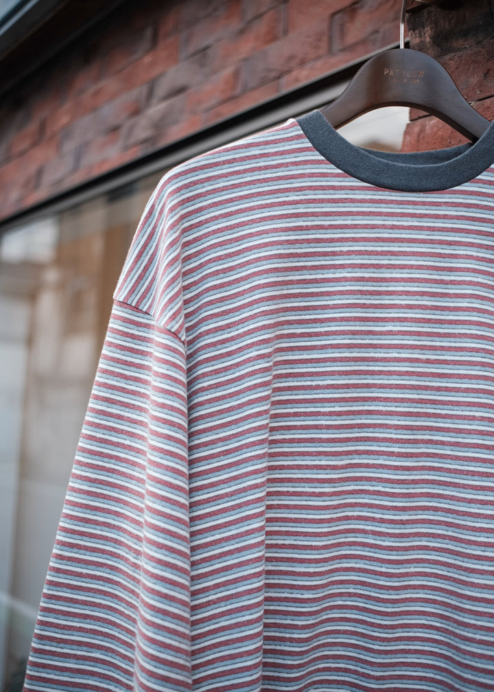 【PATHLOW】Unison Special GIANT AGED BORDER L/S TEE BURGUNDY