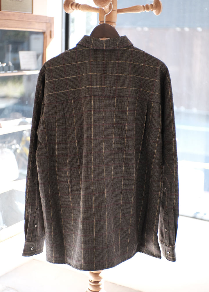 【PATHLOW】MANUAL ALPHABET COTTON TWEED PATCH CHECK SHIRTS