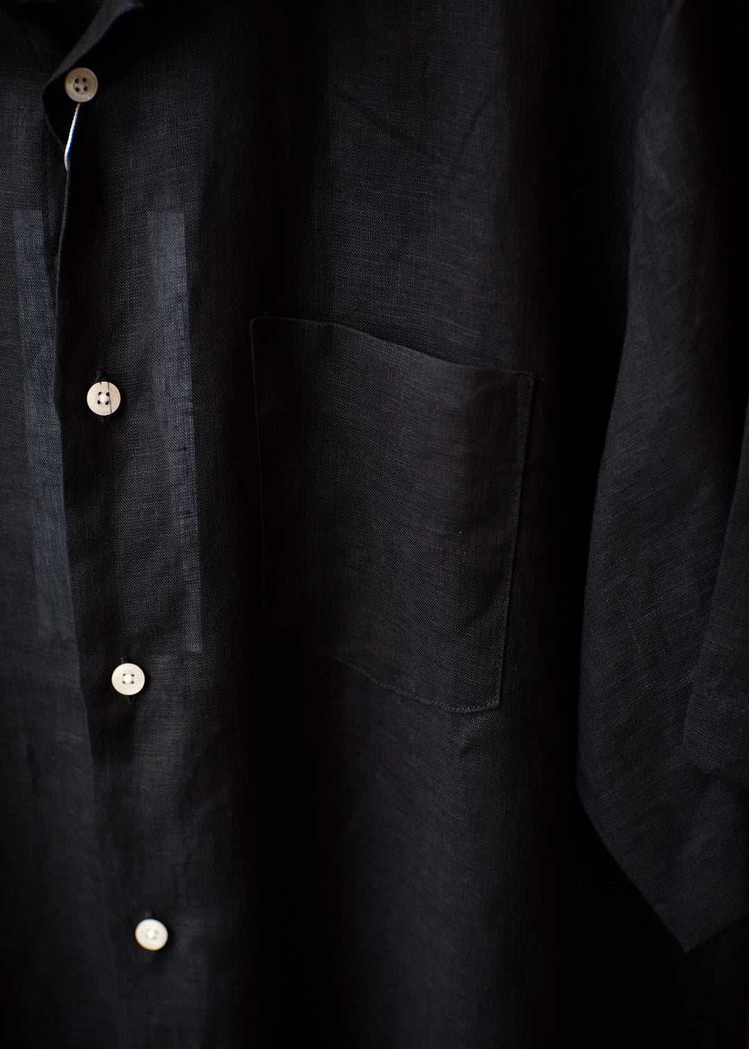 【PATHLOW】MANUAL ALPHABET 60/1 LINEN CANVAS LOOSE FIT R/C S/S SHIRTS