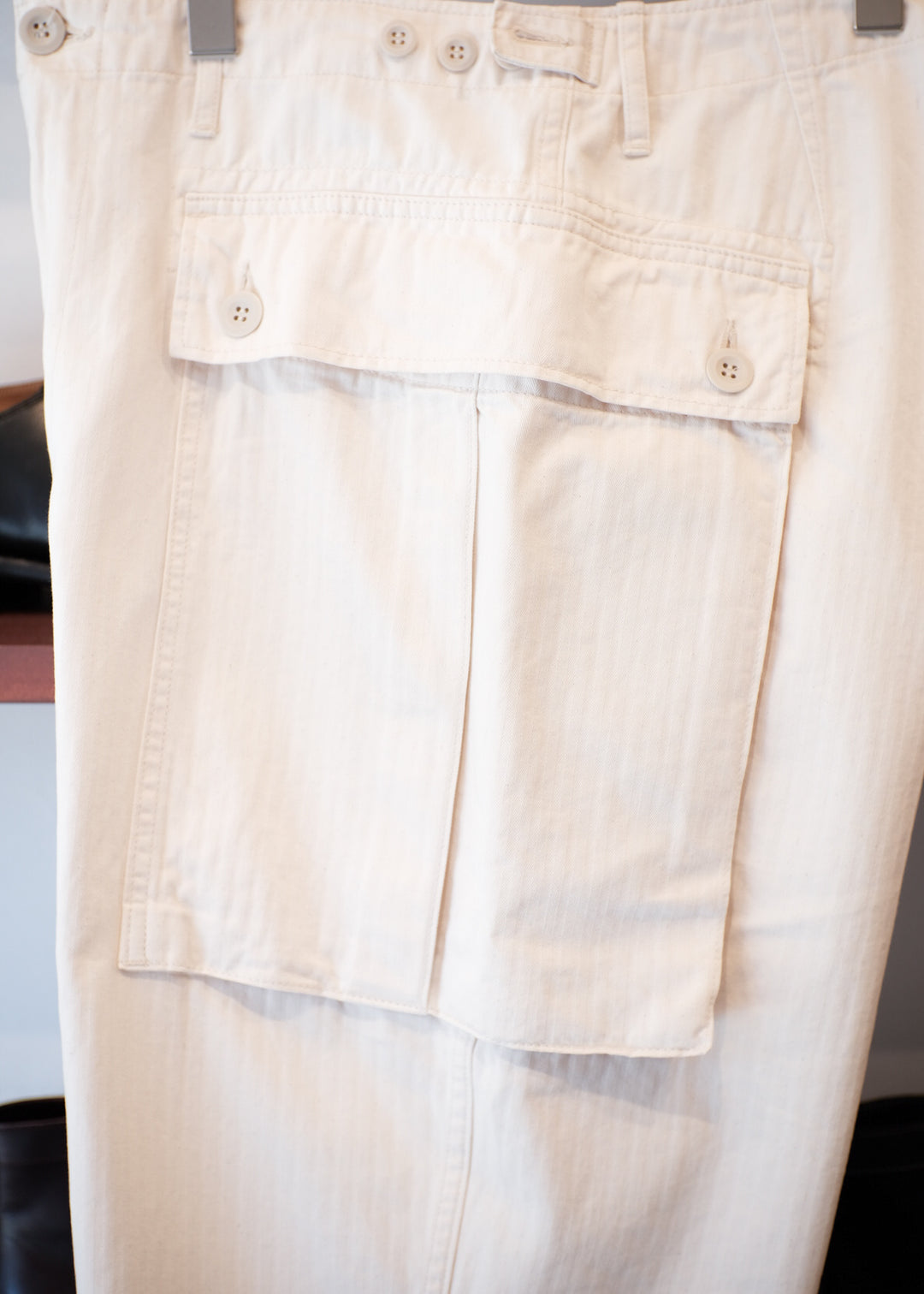 【PATHLOW】H.UNIT エイチユニット HBT military trousers (Used wash) Kinari