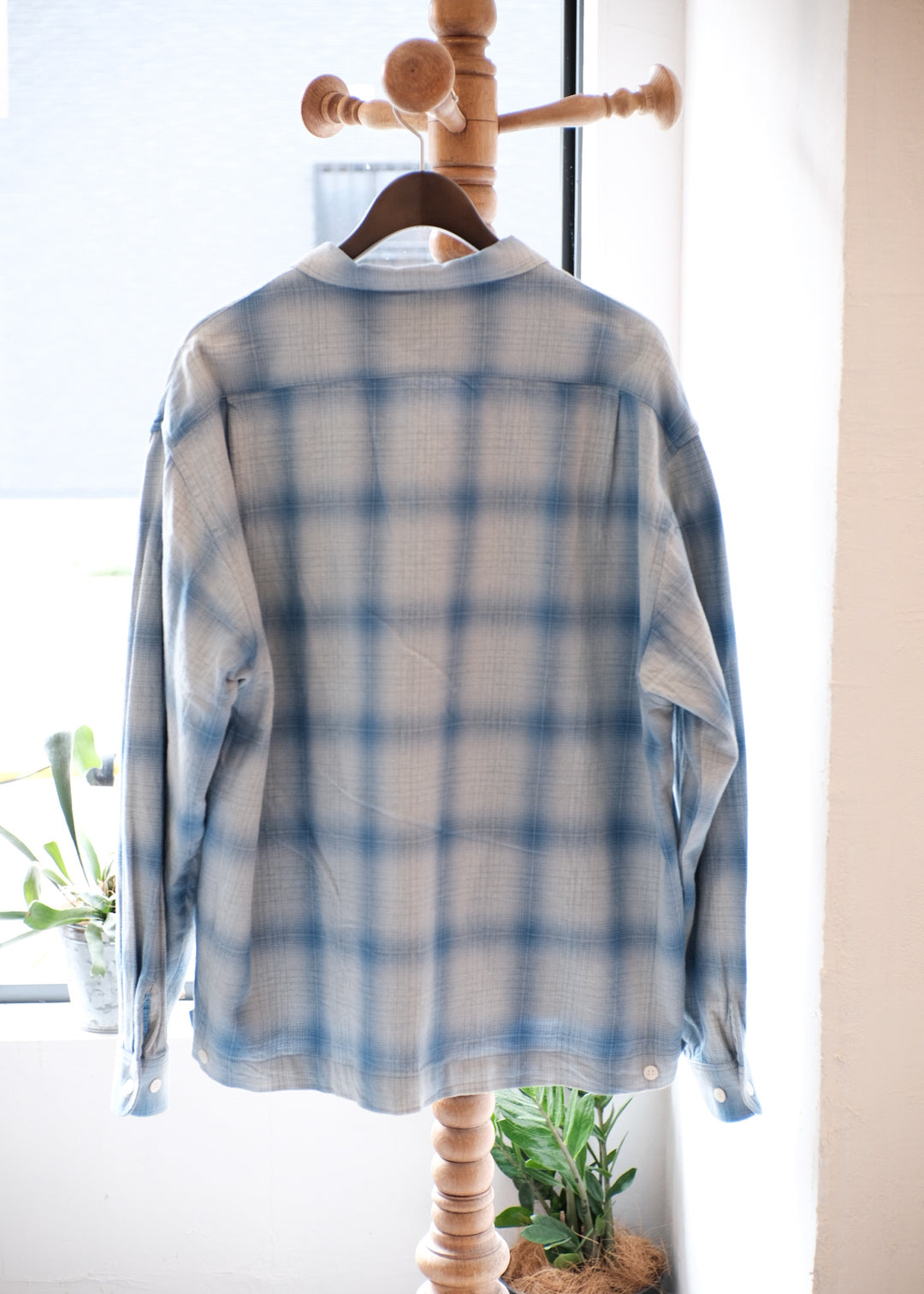 【PATHLOW】H.UNIT エイチ ユニット Indigo check shirt BLUE