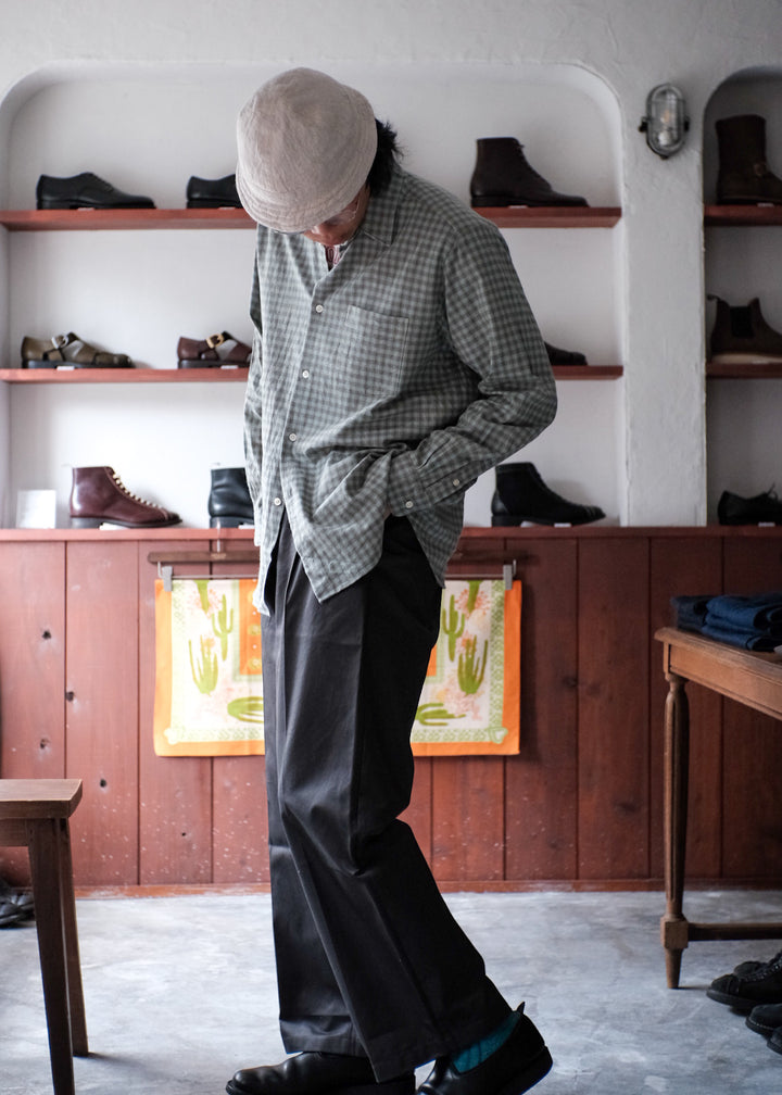 【PATHLOW】MANUAL ALPHABET BRUSHED TWILL CHECK LOOSE FIT R/C SHIRTS
