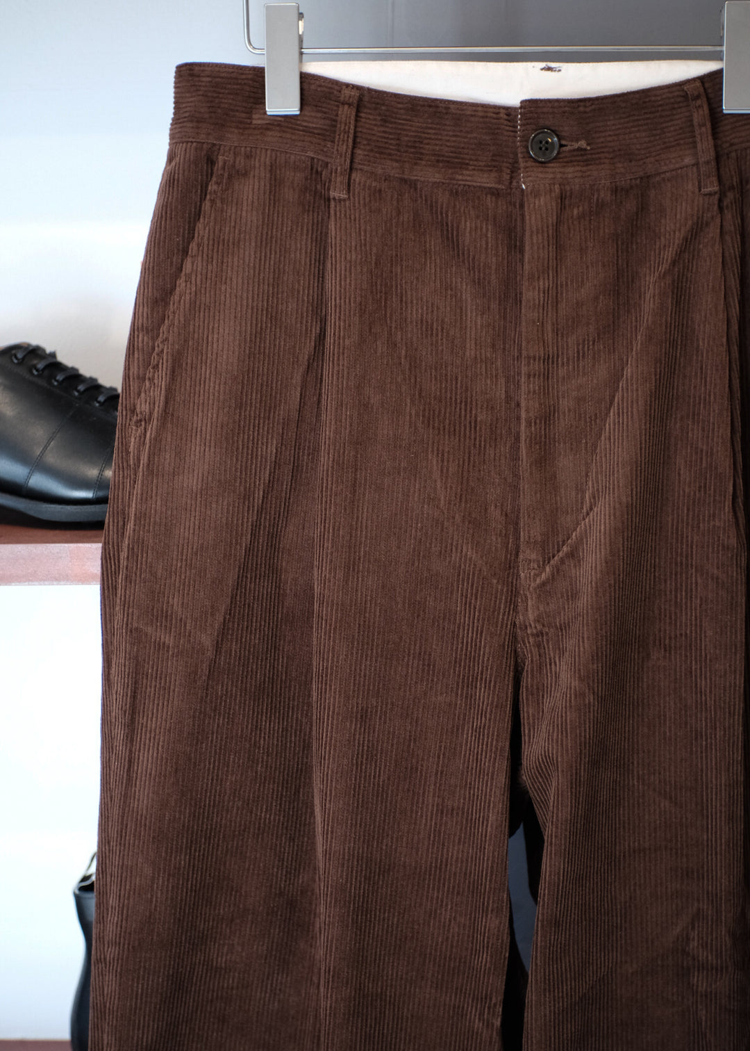 【PATHLOW】H.UNIT エイチ ユニット Corduroy crown size trousers BROWN
