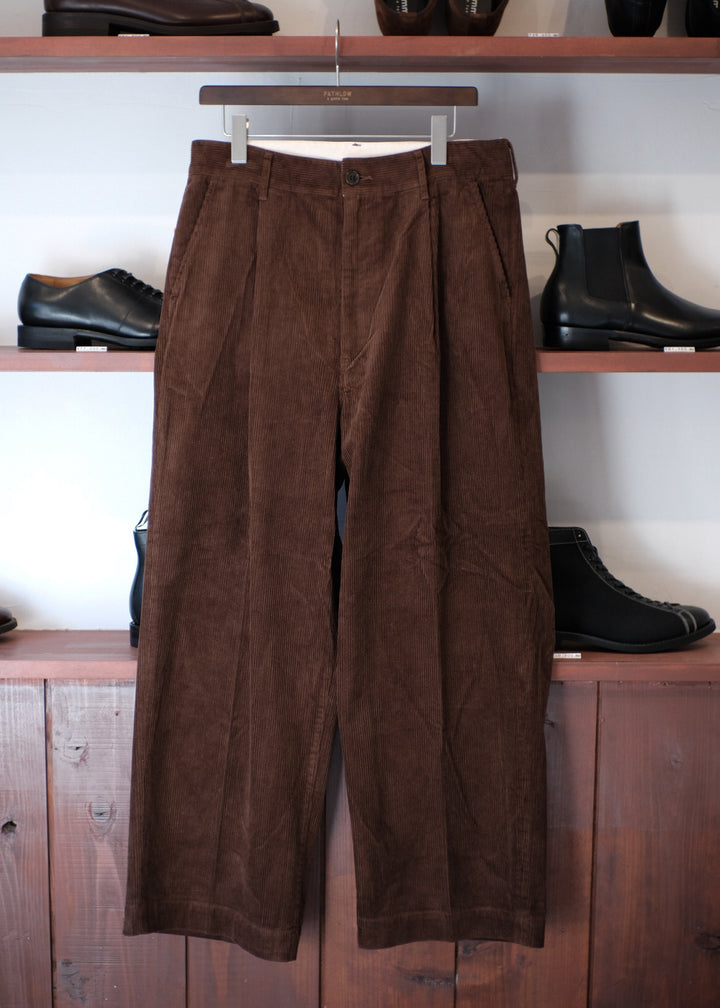 【PATHLOW】H.UNIT エイチ ユニット Corduroy crown size trousers BROWN