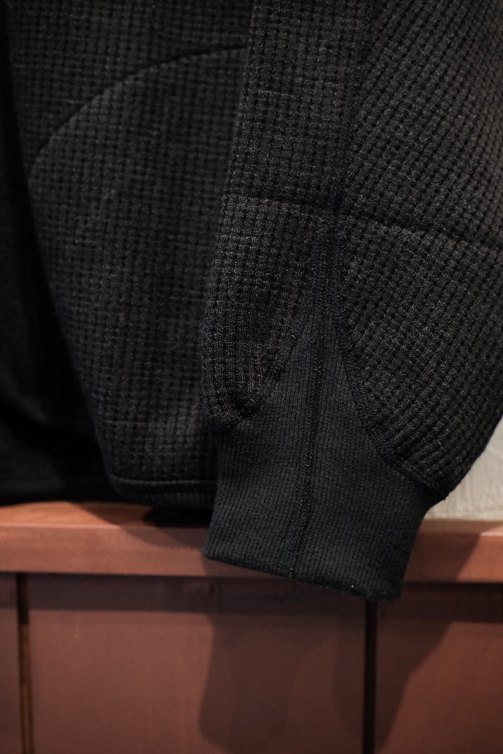 【PATHLOW】Unison Special ユニゾンスペシャル WOOL WAFFLE ZIP CARDIGAN BLACK