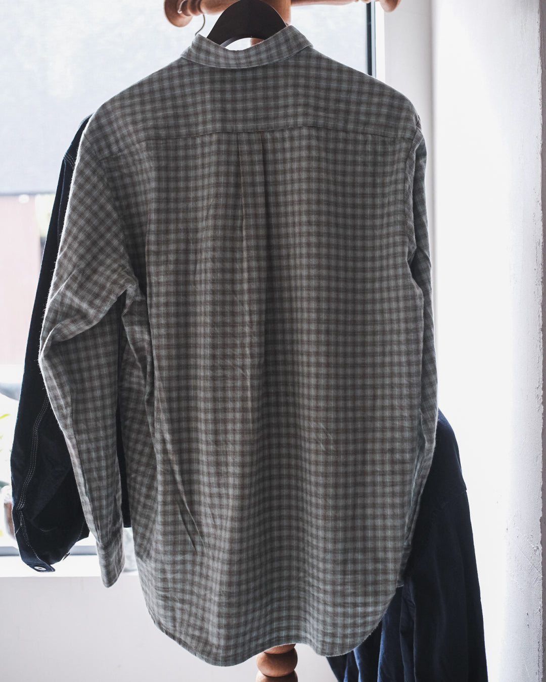 【PATHLOW】MANUAL ALPHABET BRUSHED TWILL CHECK LOOSE FIT R/C SHIRTS