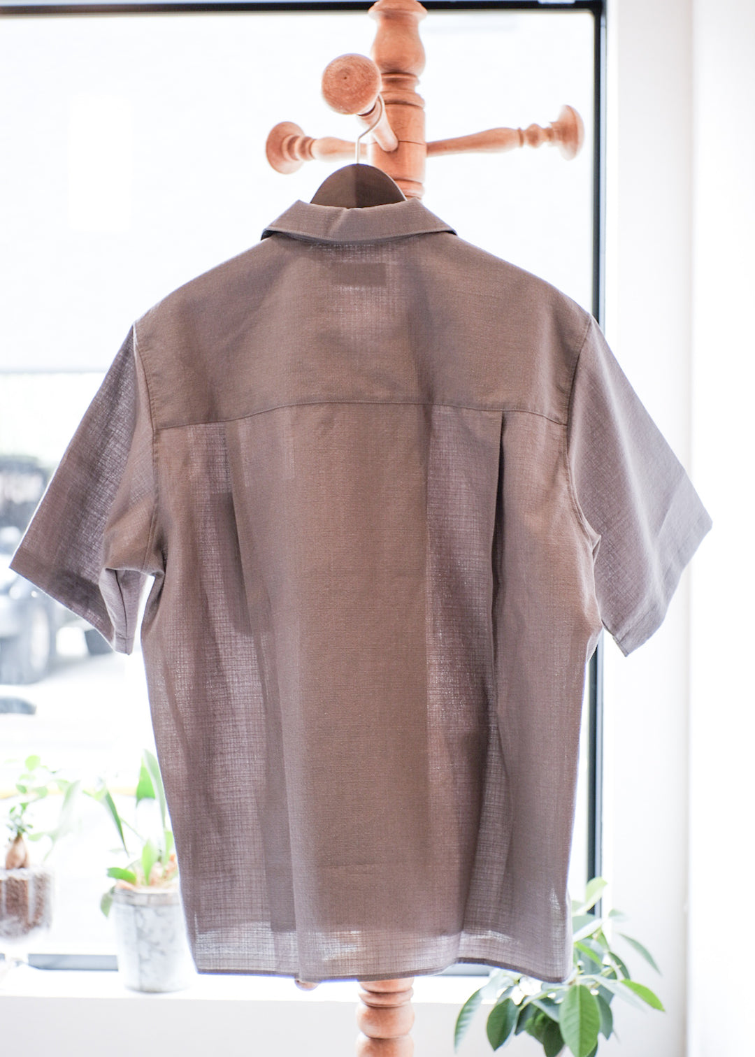 【PATHLOW】MANUAL ALPHABET RICH BUTCHER S/S OPEN COLLAR SHIRTS GREY