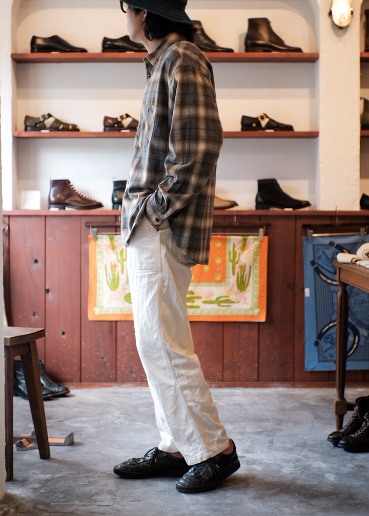 【PATHLOW】H.UNIT エイチ ユニット Shaggy check work shirt BEIGE