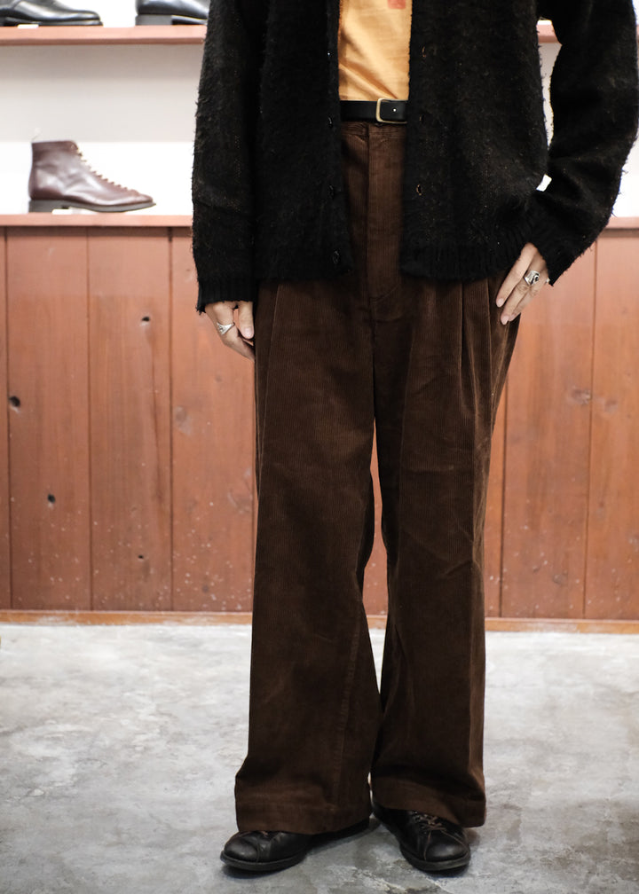 【PATHLOW】H.UNIT エイチ ユニット Corduroy crown size trousers BROWN