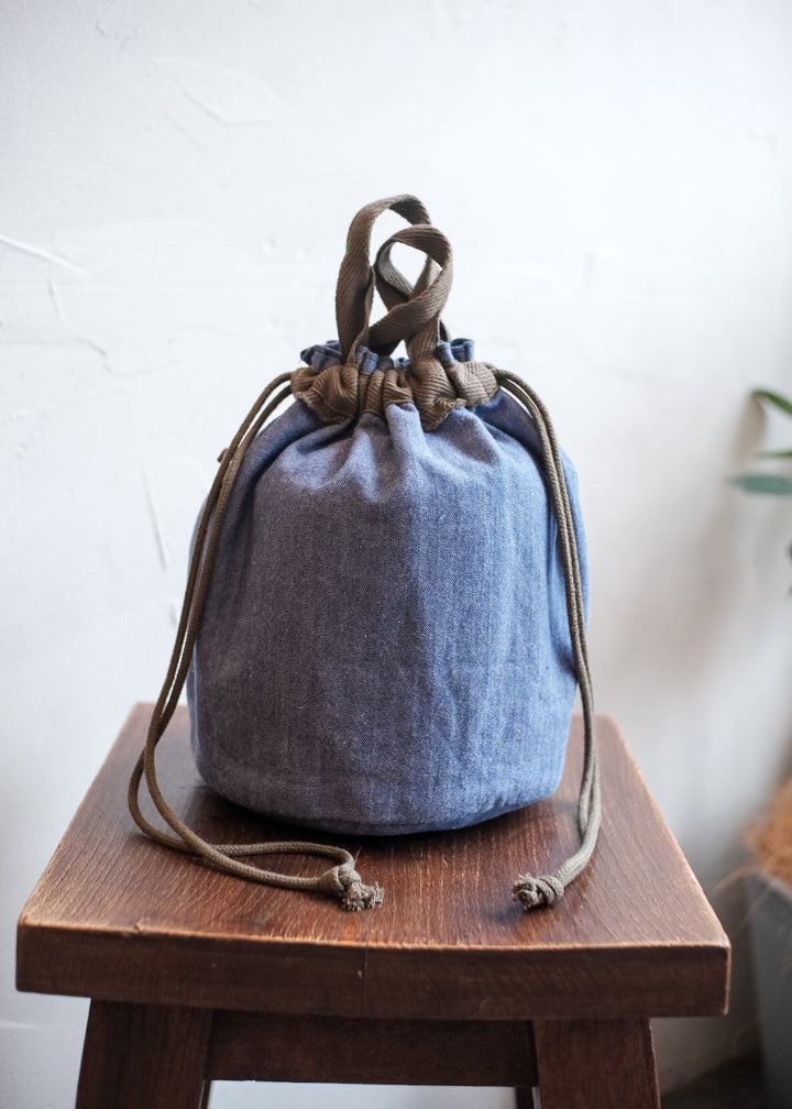 【PATHLOW】GENERAL THINGS ジェネラルシングス  まる底2WAYきんちゃくバッグ BLUE