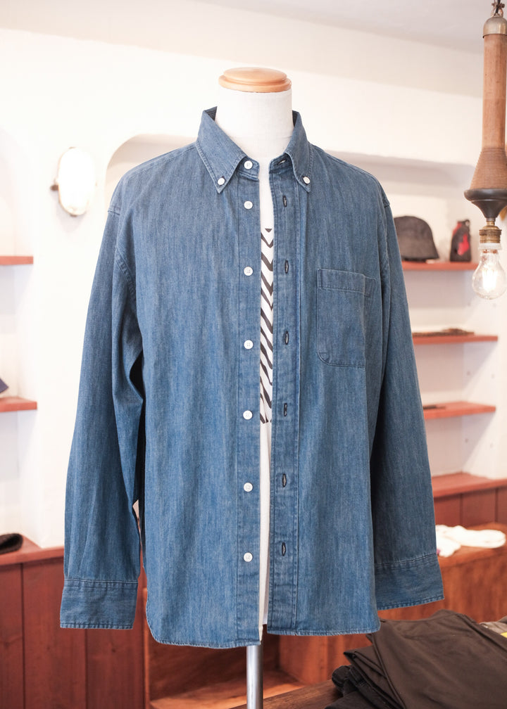 【PATHLOW】MANUAL ALPHABET 6oz DENIM BD SHT/Bulging Fit