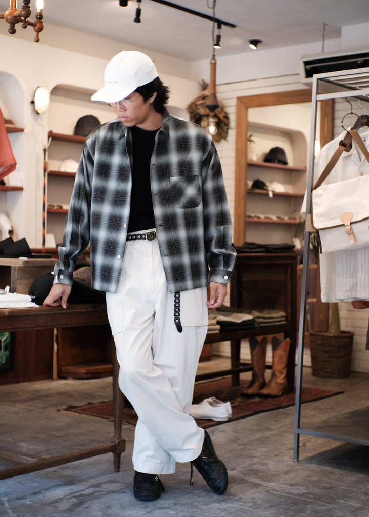 【PATHLOW】H.UNIT エイチ ユニット Indigo check shirt BLACK