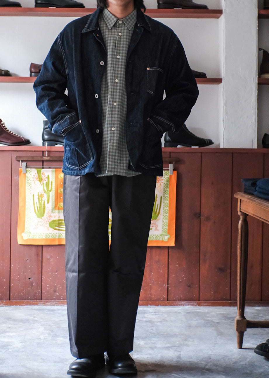 【PATHLOW】MANUAL ALPHABET BRUSHED TWILL CHECK LOOSE FIT R/C SHIRTS