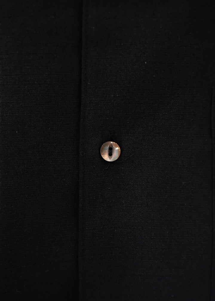 【PATHLOW】MANUAL ALPHABET RICH BUTCHER S/S OPEN COLLAR SHIRTS BLACK