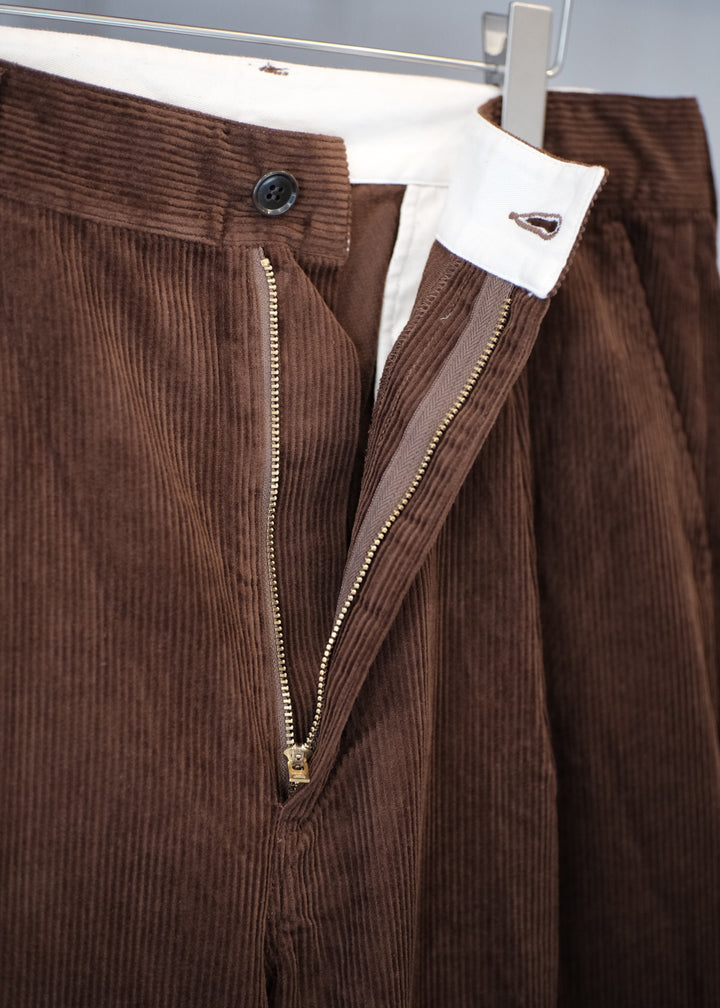【PATHLOW】H.UNIT エイチ ユニット Corduroy crown size trousers BROWN