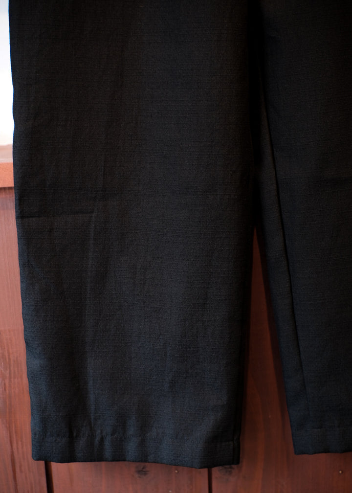 【PATHLOW】MANUAL ALPHABET RICH BUTCHER WIDE EASY PANTS BLACK