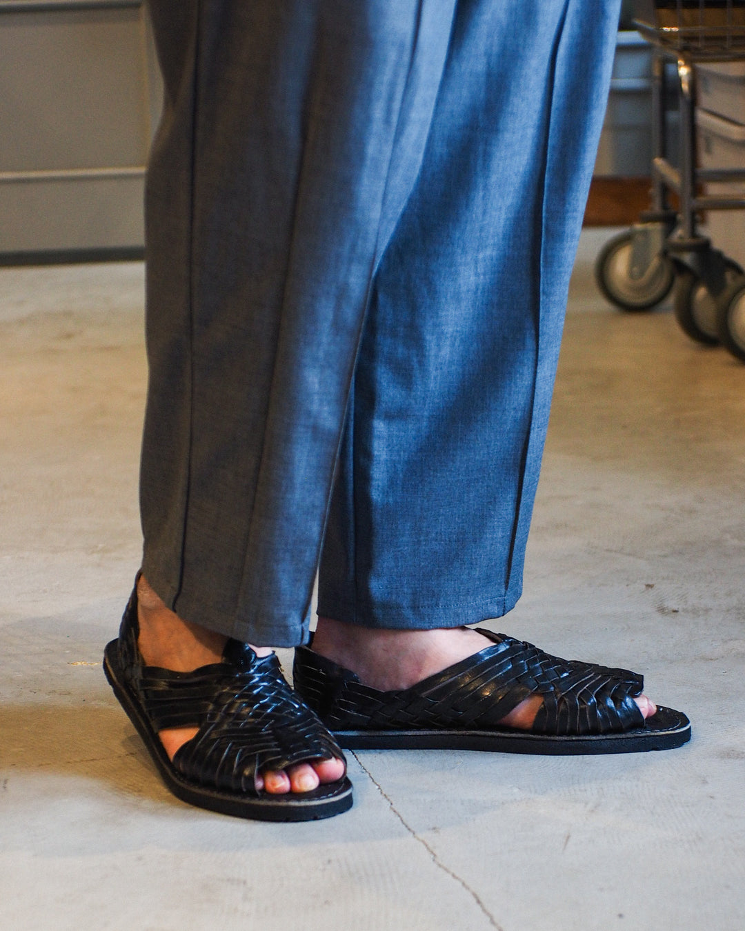 HUARACHE MEXICAN SANDAL handmade in Mexico BLACK