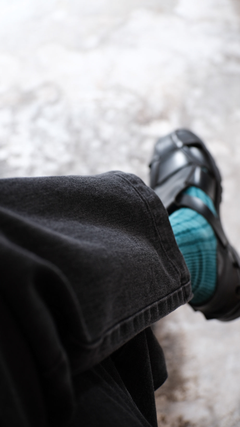 【PATHLOW】MANUAL ALPHABET 12oz BLACK DENIM EASY PANTS フェード加工
