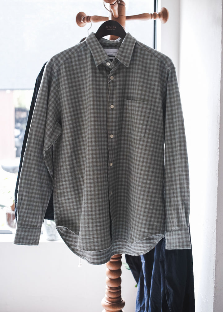【PATHLOW】MANUAL ALPHABET BRUSHED TWILL CHECK LOOSE FIT R/C SHIRTS